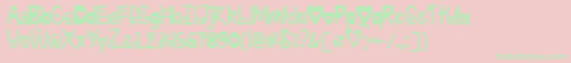 IFoundMyValentineHeartedOtf Font – Green Fonts on Pink Background