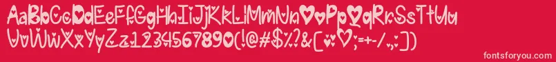 IFoundMyValentineHeartedOtf Font – Pink Fonts on Red Background