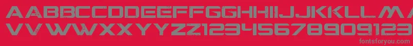 フォントCgfLocustResistance – 赤い背景に灰色の文字