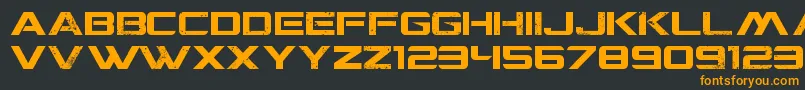 CgfLocustResistance Font – Orange Fonts on Black Background