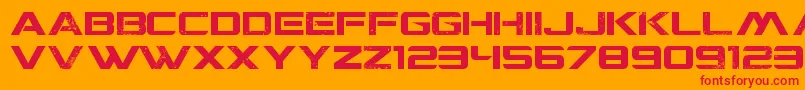 CgfLocustResistance-Schriftart – Rote Schriften auf orangefarbenem Hintergrund
