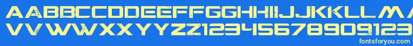 CgfLocustResistance Font – Yellow Fonts on Blue Background