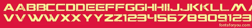 CgfLocustResistance Font – Yellow Fonts on Red Background