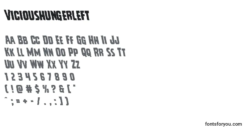 Vicioushungerleft Font – alphabet, numbers, special characters