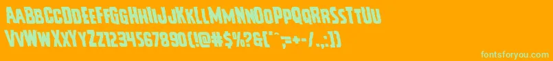 Vicioushungerleft Font – Green Fonts on Orange Background