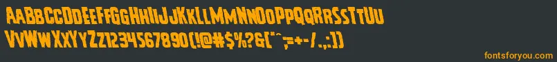 フォントVicioushungerleft – 黒い背景にオレンジの文字