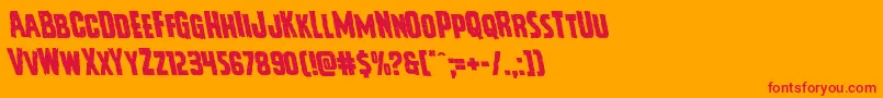 Vicioushungerleft Font – Red Fonts on Orange Background
