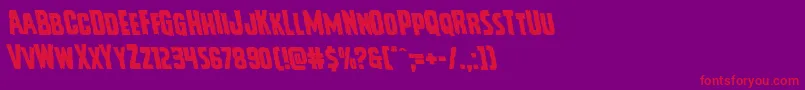 フォントVicioushungerleft – 紫の背景に赤い文字