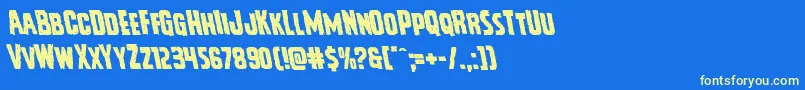 Vicioushungerleft Font – Yellow Fonts on Blue Background