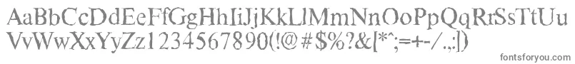 ThamesrandomRegular-fontti – harmaat kirjasimet valkoisella taustalla