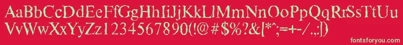フォントThamesrandomRegular – 赤い背景に緑の文字