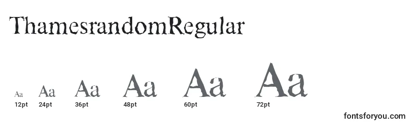 Размеры шрифта ThamesrandomRegular