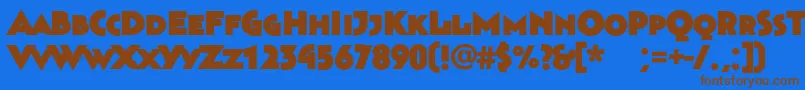 Bahnhofultra Font – Brown Fonts on Blue Background