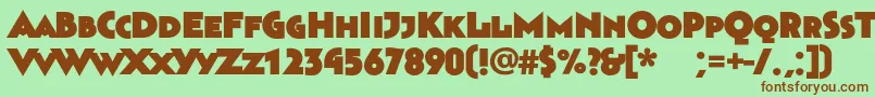 Bahnhofultra Font – Brown Fonts on Green Background