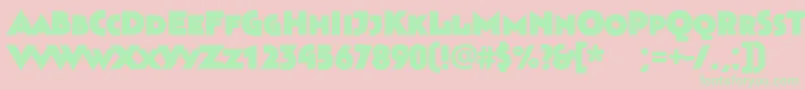 Bahnhofultra Font – Green Fonts on Pink Background