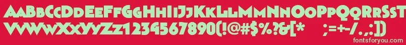 Bahnhofultra Font – Green Fonts on Red Background
