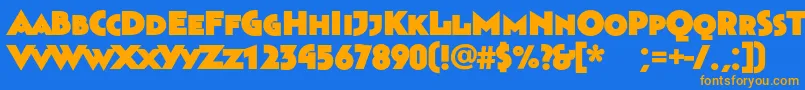 Bahnhofultra Font – Orange Fonts on Blue Background