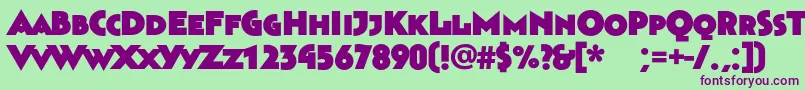 Bahnhofultra Font – Purple Fonts on Green Background
