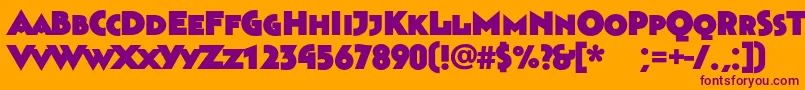 Bahnhofultra-Schriftart – Violette Schriften auf orangefarbenem Hintergrund