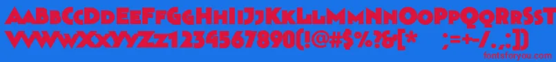 Bahnhofultra Font – Red Fonts on Blue Background