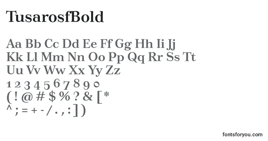 Schriftart TusarosfBold – Alphabet, Zahlen, spezielle Symbole