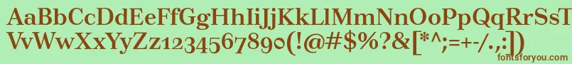 TusarosfBold Font – Brown Fonts on Green Background