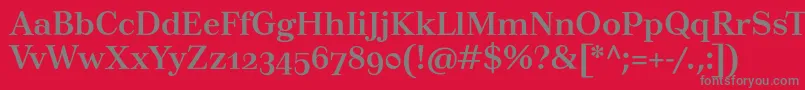 フォントTusarosfBold – 赤い背景に灰色の文字