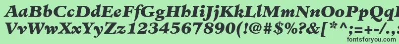 フォントMinisterLtBlackItalic – 緑の背景に黒い文字