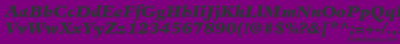 Czcionka MinisterLtBlackItalic – czarne czcionki na fioletowym tle