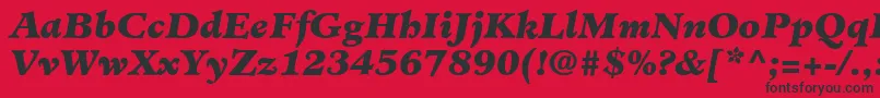 MinisterLtBlackItalic Font – Black Fonts on Red Background