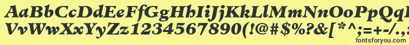MinisterLtBlackItalic-fontti – mustat fontit keltaisella taustalla