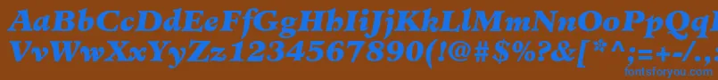 MinisterLtBlackItalic Font – Blue Fonts on Brown Background