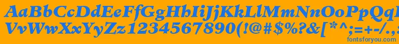 MinisterLtBlackItalic Font – Blue Fonts on Orange Background