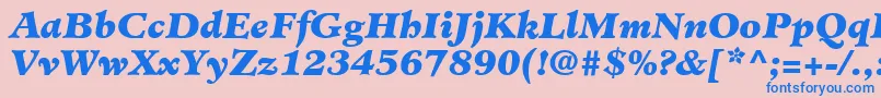 Шрифт MinisterLtBlackItalic – синие шрифты на розовом фоне