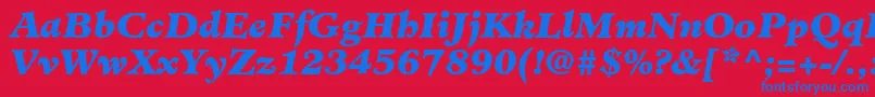 Шрифт MinisterLtBlackItalic – синие шрифты на красном фоне