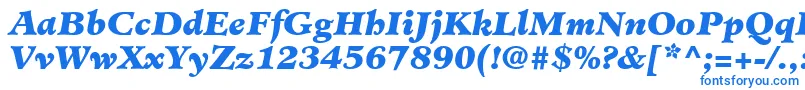 MinisterLtBlackItalic Font – Blue Fonts on White Background