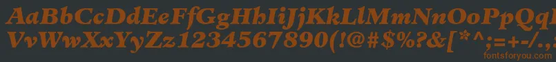 Шрифт MinisterLtBlackItalic – коричневые шрифты на чёрном фоне