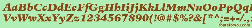 MinisterLtBlackItalic Font – Brown Fonts on Green Background