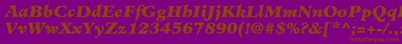 MinisterLtBlackItalic-Schriftart – Braune Schriften auf violettem Hintergrund
