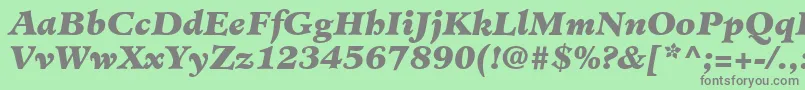 Шрифт MinisterLtBlackItalic – серые шрифты на зелёном фоне