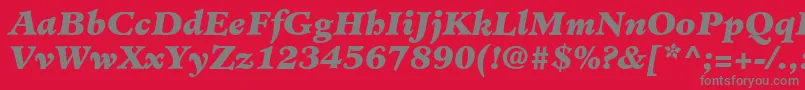 MinisterLtBlackItalic Font – Gray Fonts on Red Background