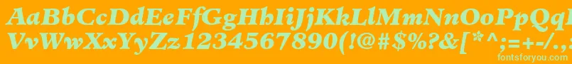 MinisterLtBlackItalic-fontti – vihreät fontit oranssilla taustalla