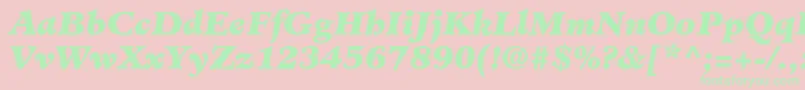 MinisterLtBlackItalic-Schriftart – Grüne Schriften auf rosa Hintergrund