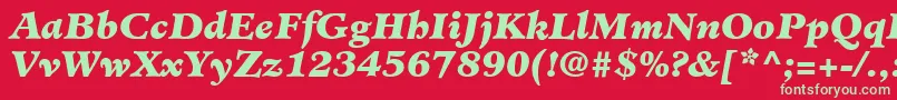 MinisterLtBlackItalic Font – Green Fonts on Red Background