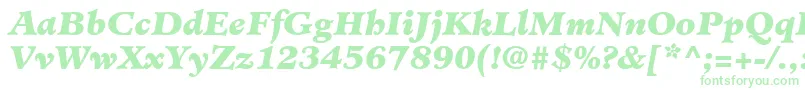 Шрифт MinisterLtBlackItalic – зелёные шрифты на белом фоне