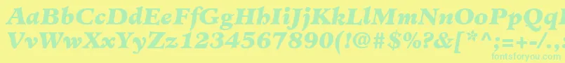 MinisterLtBlackItalic Font – Green Fonts on Yellow Background