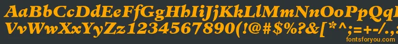 MinisterLtBlackItalic-Schriftart – Orangefarbene Schriften auf schwarzem Hintergrund