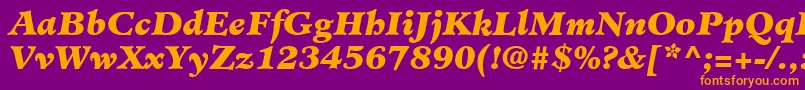 MinisterLtBlackItalic-Schriftart – Orangefarbene Schriften auf violettem Hintergrund