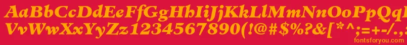 Шрифт MinisterLtBlackItalic – оранжевые шрифты на красном фоне
