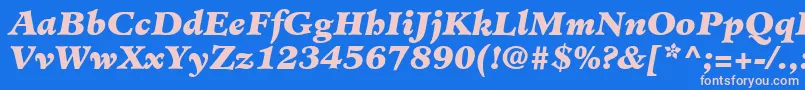 MinisterLtBlackItalic-Schriftart – Rosa Schriften auf blauem Hintergrund
